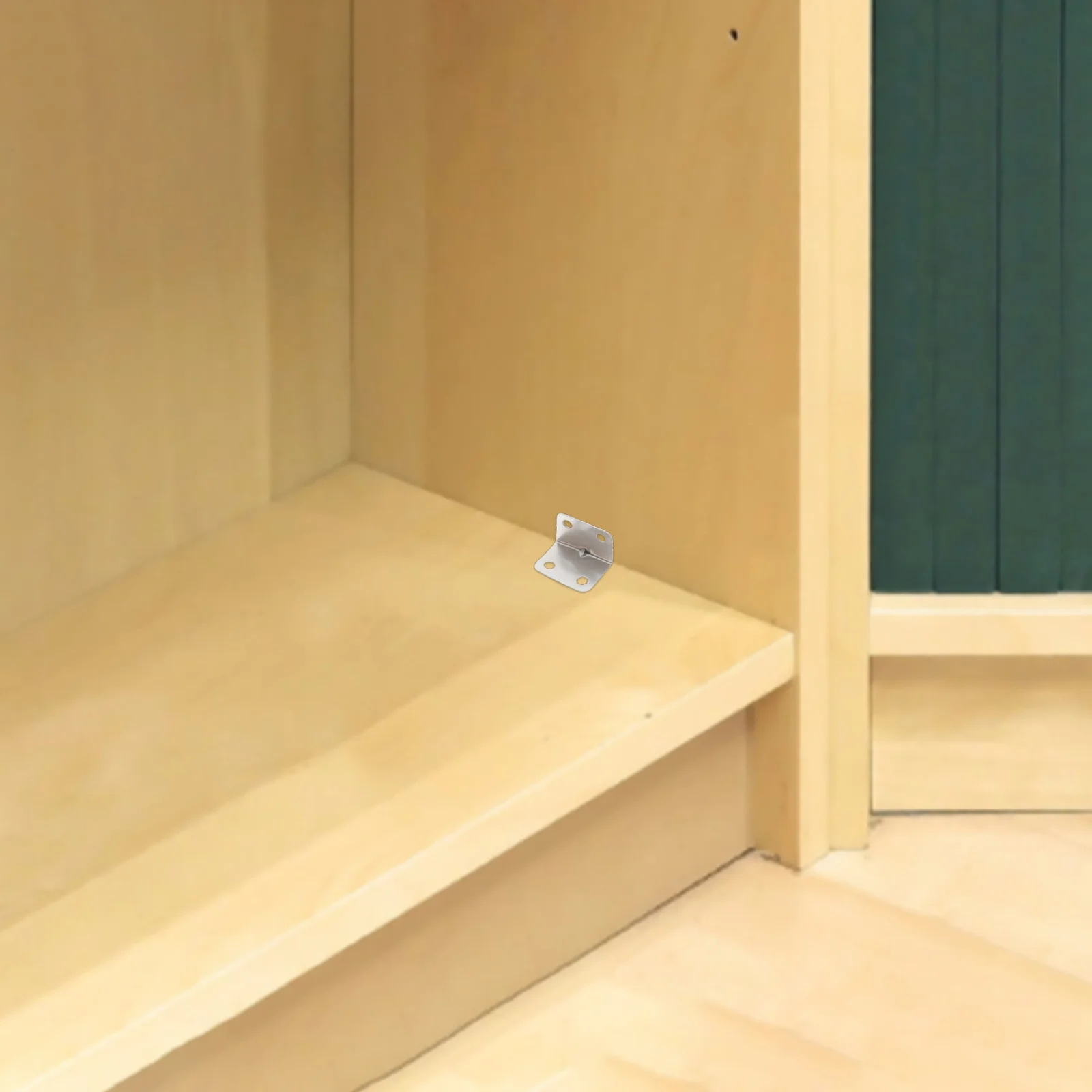 

100Pcs Nickel Plated Metal Corner Brackets L Shaped Furniture Connector for Wood Tables Shelf Support Right Angle