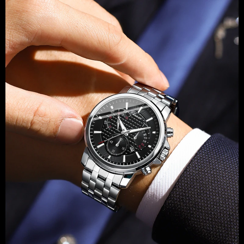 CHENXI 058 Fashion Trendy Watches for Men Luminous Waterproof Calendar Multi Functional Steel Belt Luxury Watch Montres Hommes