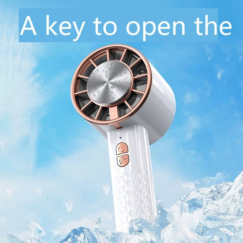 Portable Handheld Fan High Wind Power Desktop Fan Circulator Personal Cooler Hand Fan With Semiconductor Ice Cooling