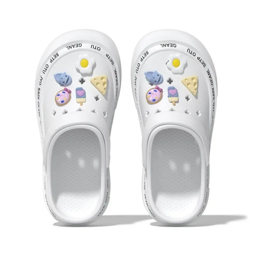 Home Women Slipper clog Sandals charm Cloud Summer Flip Flops Beach Slides Casual House Shoes Platform Flat Female Non Slip