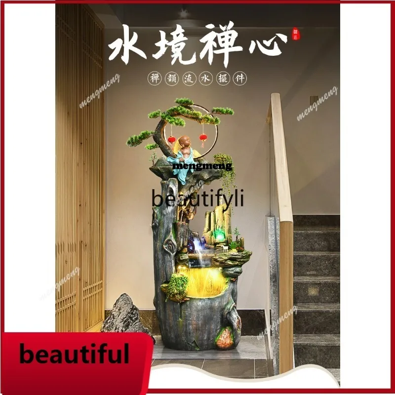 New Chinese rockery, flowing water, fountain to attract wealth, decorative landscape, gift-giving floor ornament  N