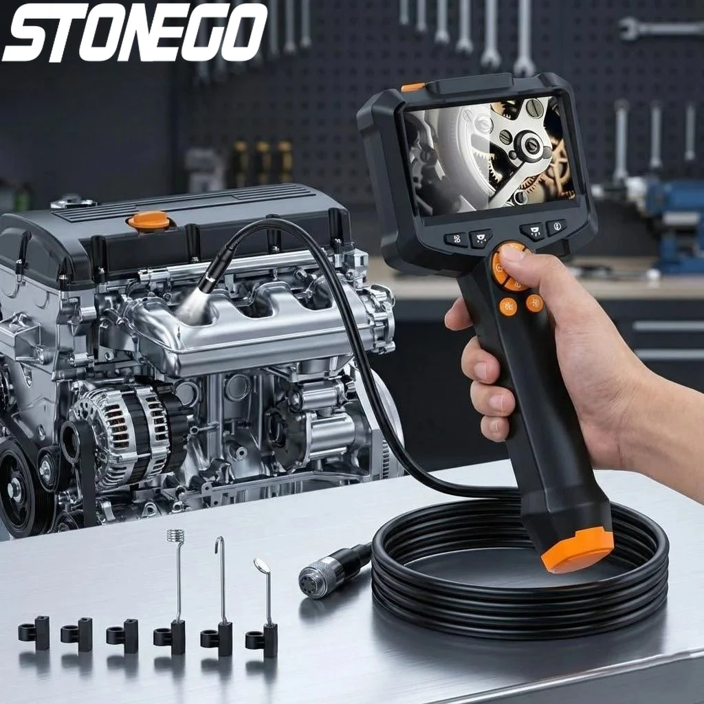 

1080P HD Industrial Endoscope Camera 4.3 IPS Screen 1m/5m/10m Cable 2000mAh Waterproof Automotive Home Inspection