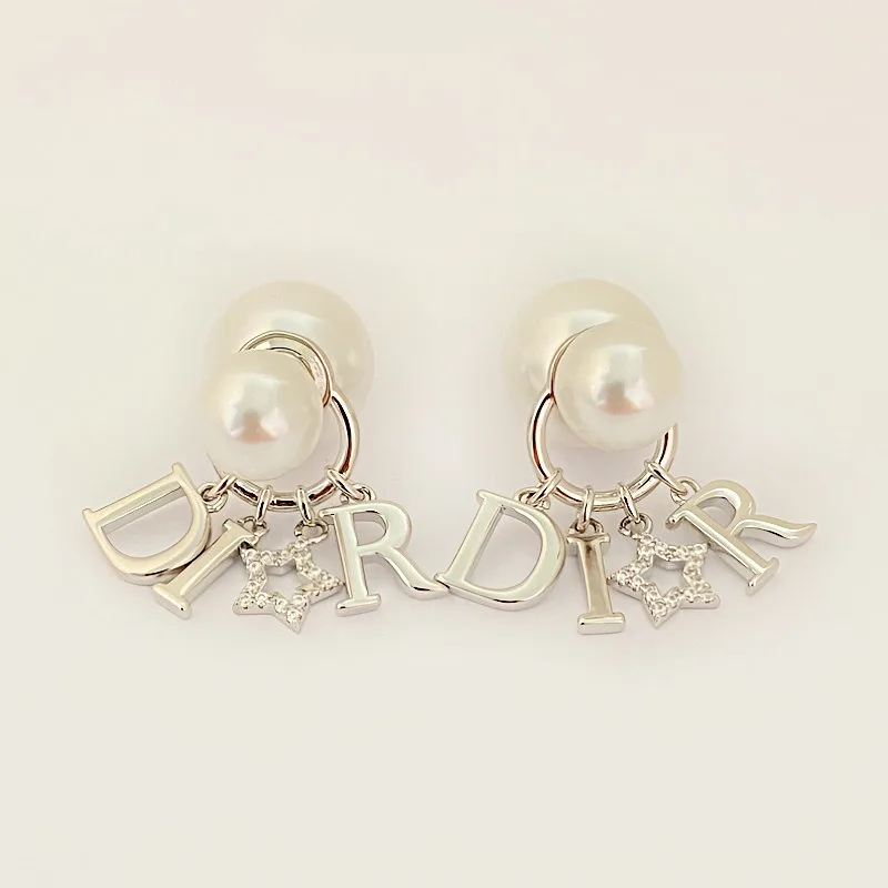 أقراط اللؤلؤ الأمامية والخلفية على الوجهين، أقراط فاخرة خفيفة متفجرة، أقراط Xiaoxiang للنساء