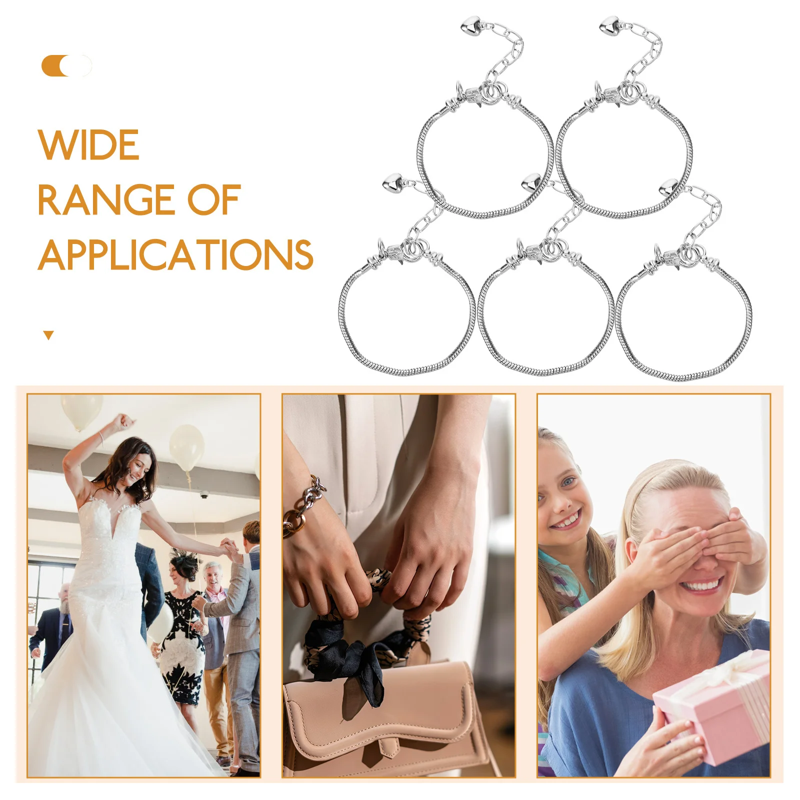 

5 шт., цепочки из змеиной кости, металлические браслеты, уникальные прочные регулируемые браслеты для женщин, повседневная одежда, ювелирные изделия, цепочки из змеиной кости