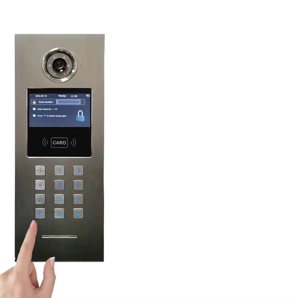 Apartment Building Entry System: Outdoor Video Door Phone With Intercom And Access Control Face Recognition To Open Door