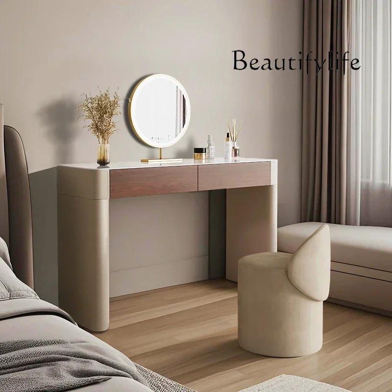 X Houten Bruine Kaptafel Des Lade Europese Moderne Hoek Make-up Vanity Bureau Ruimtebesparend Coiffeuse De Chambre Meubels Ho