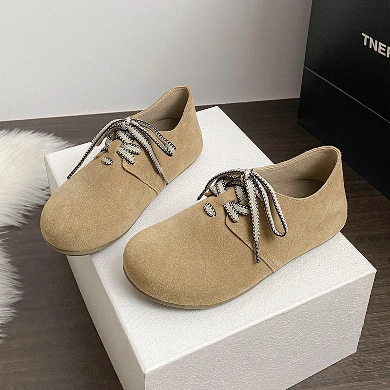 أحذية جديدة للنساء من الجلد الطبيعي أحذية مسطحة على طراز Birken أحذية قارب للفتيات أحذية قطيفة سهلة الارتداء #2