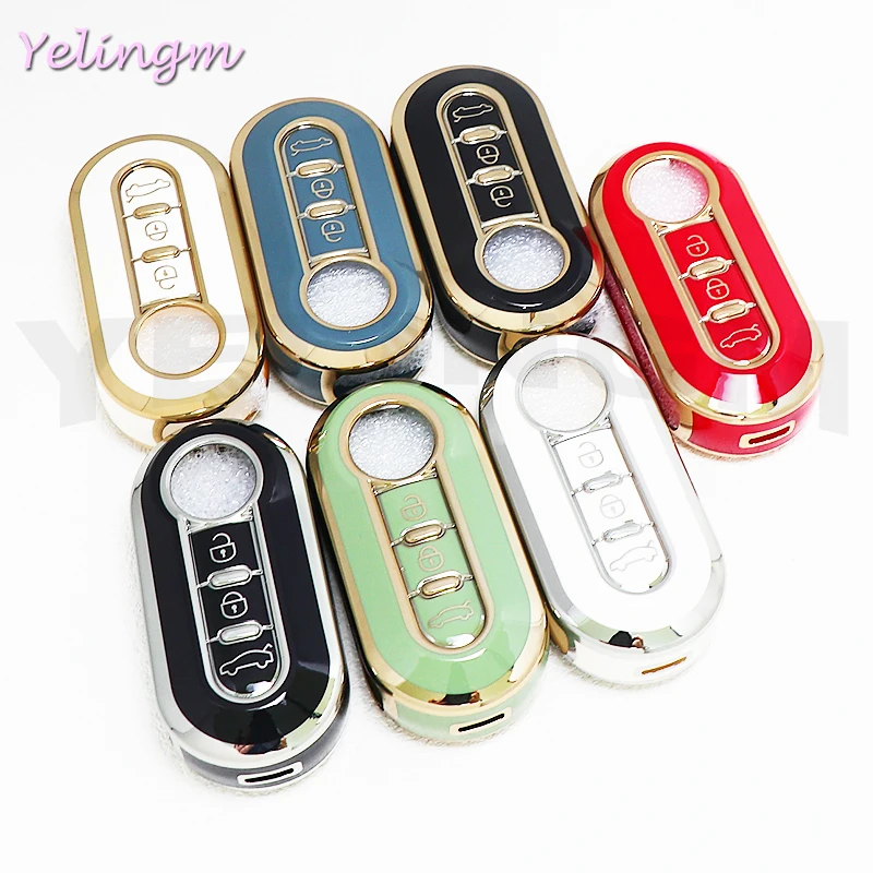 3Button TPU Car Key Shell Case Fob For Fiat 500 Panda Punto Bravo Doblo Peugeot Boxer Citroen Relay Fiat Ducato Lancia Musa