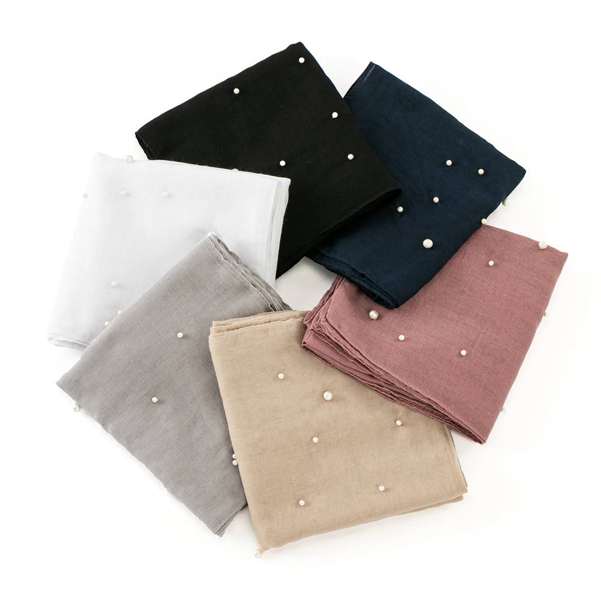

Solid Color Headscarf Pearl Beads Scarf Women Muslim Hijab Shawls Wrap Turban Bandanas Headband Bufanda Foulard Turbante Mujer