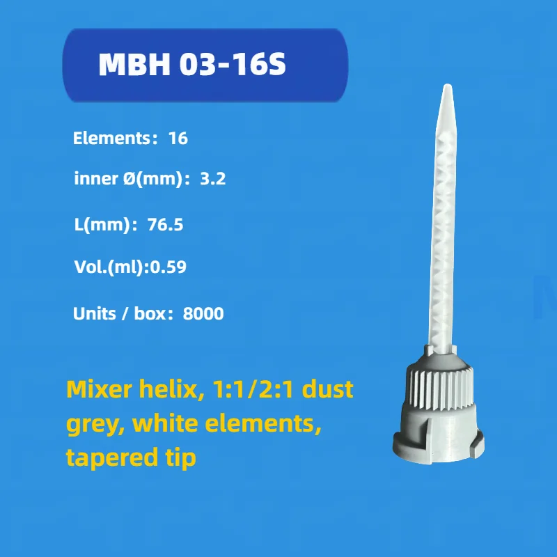 

SULZER MIXPAC Mixer MBH 03-16S two-component static mixer 100 Pcs