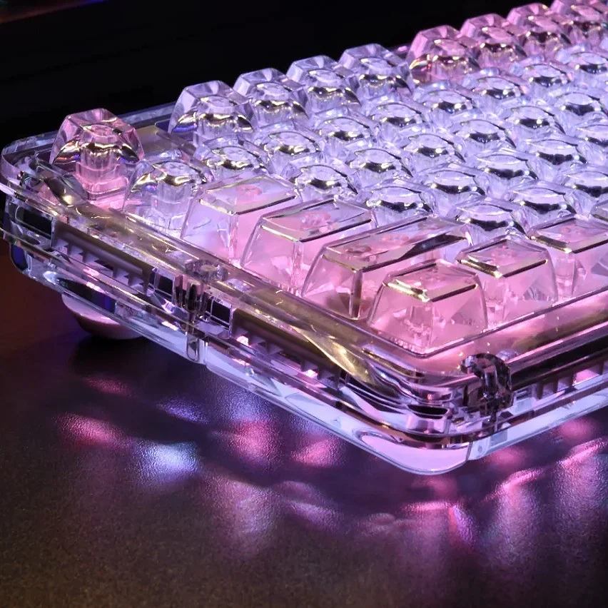 Transparent Ice Crystal Keycaps PC Thickened High Translucency FCSA 114 Keys Diy Mechanical Keyboard No Engraving Keycaps