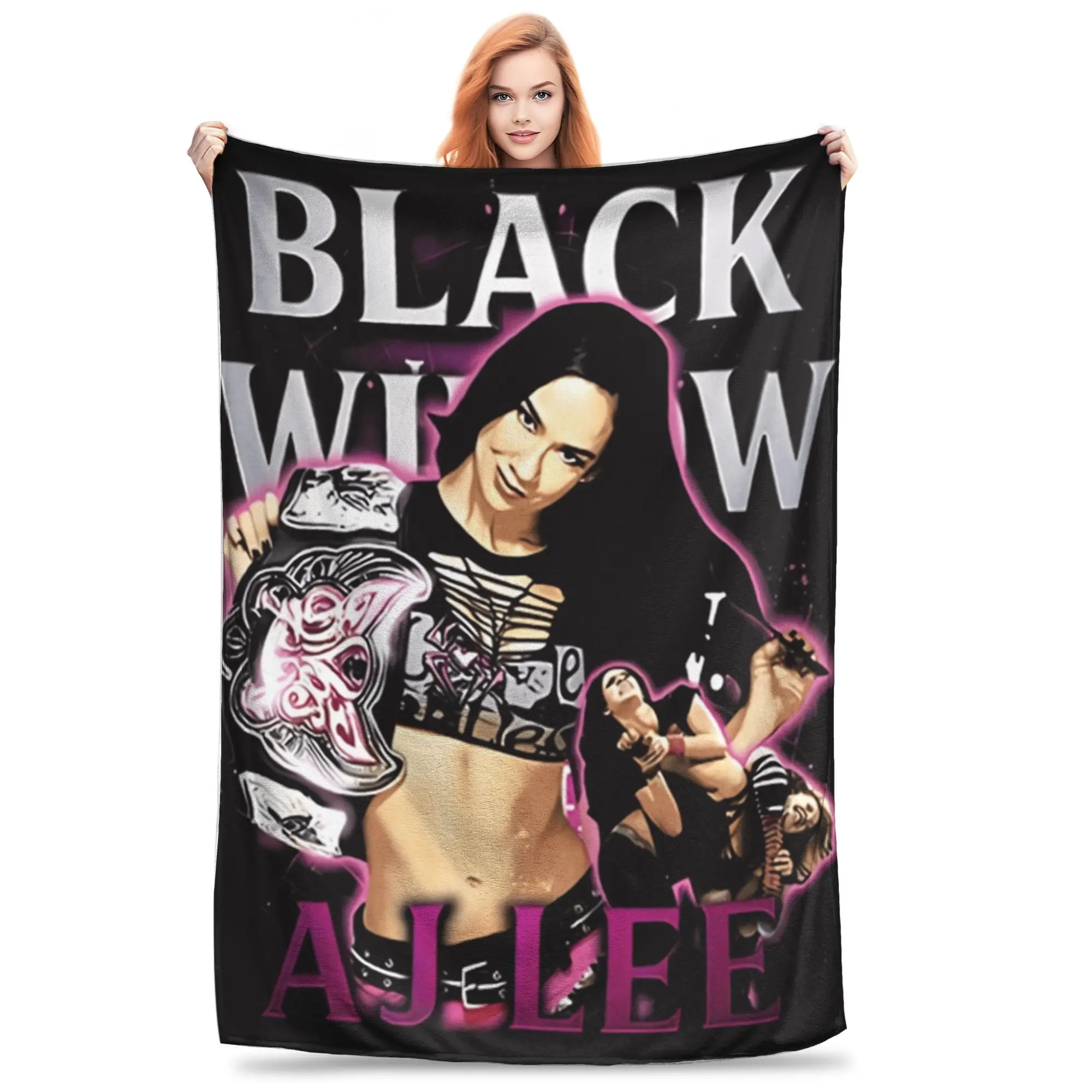AJ Lee Wrestling Divas Cama Lança Colcha de flanela para sala de estar Estética Capa de sofá cama
