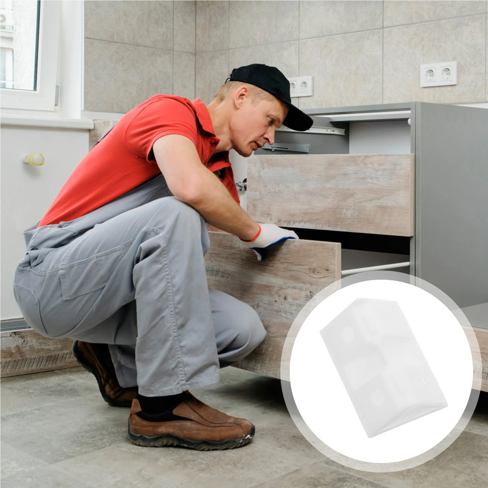 

50pcs Plastic L-Shaped Brackets Corner Support 90 Degree Thickened Shelf Connectors Heavy Duty Shelf Braces White Cabinet