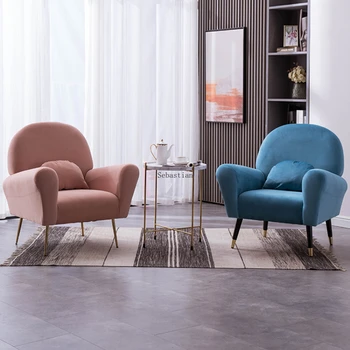 북유럽 원단 소파, 모던하고 심플한 단일 사람 호랑이 의자, 작은 거실, 침실, 레저, 가벼운 럭셔리 소파 의자 