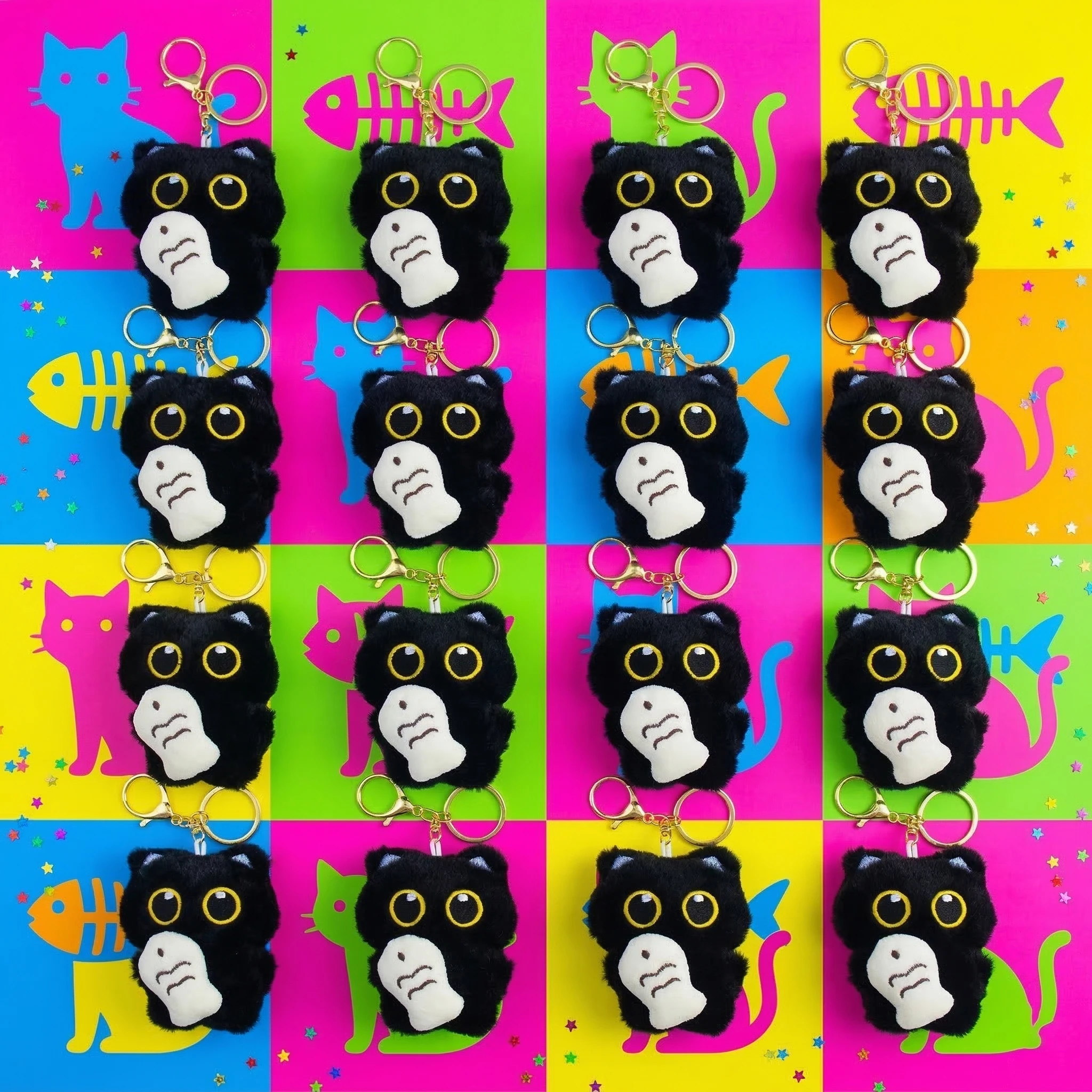 

Милая плюшевая игрушка-кошка черного цвета, маленький кулон, мягкая подушка-обнимашка, плюшевая игрушка-кошка в стиле Ins, подарок на день рождения для мальчиков и девочек