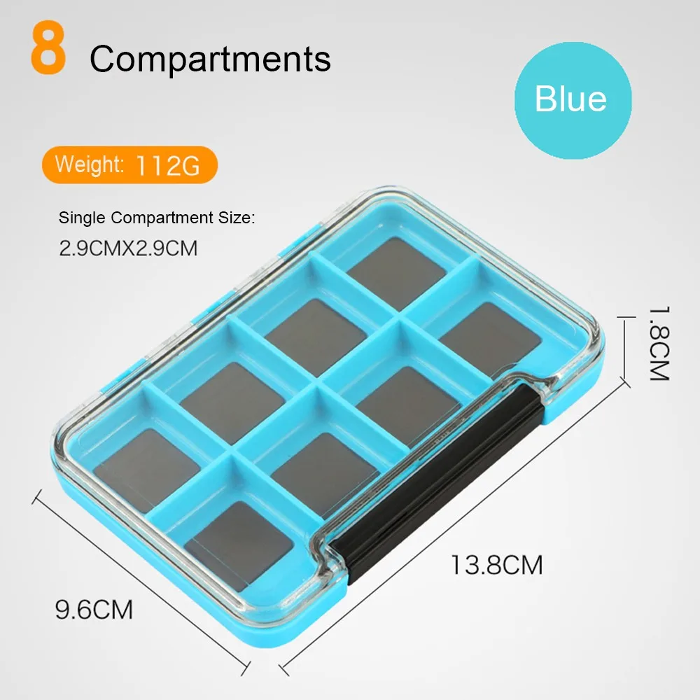 Plastic Magnetic Fishing Tackle Box 4/8/12 Compartments Fishing Accessories Fishing Lure Bait Box Portable