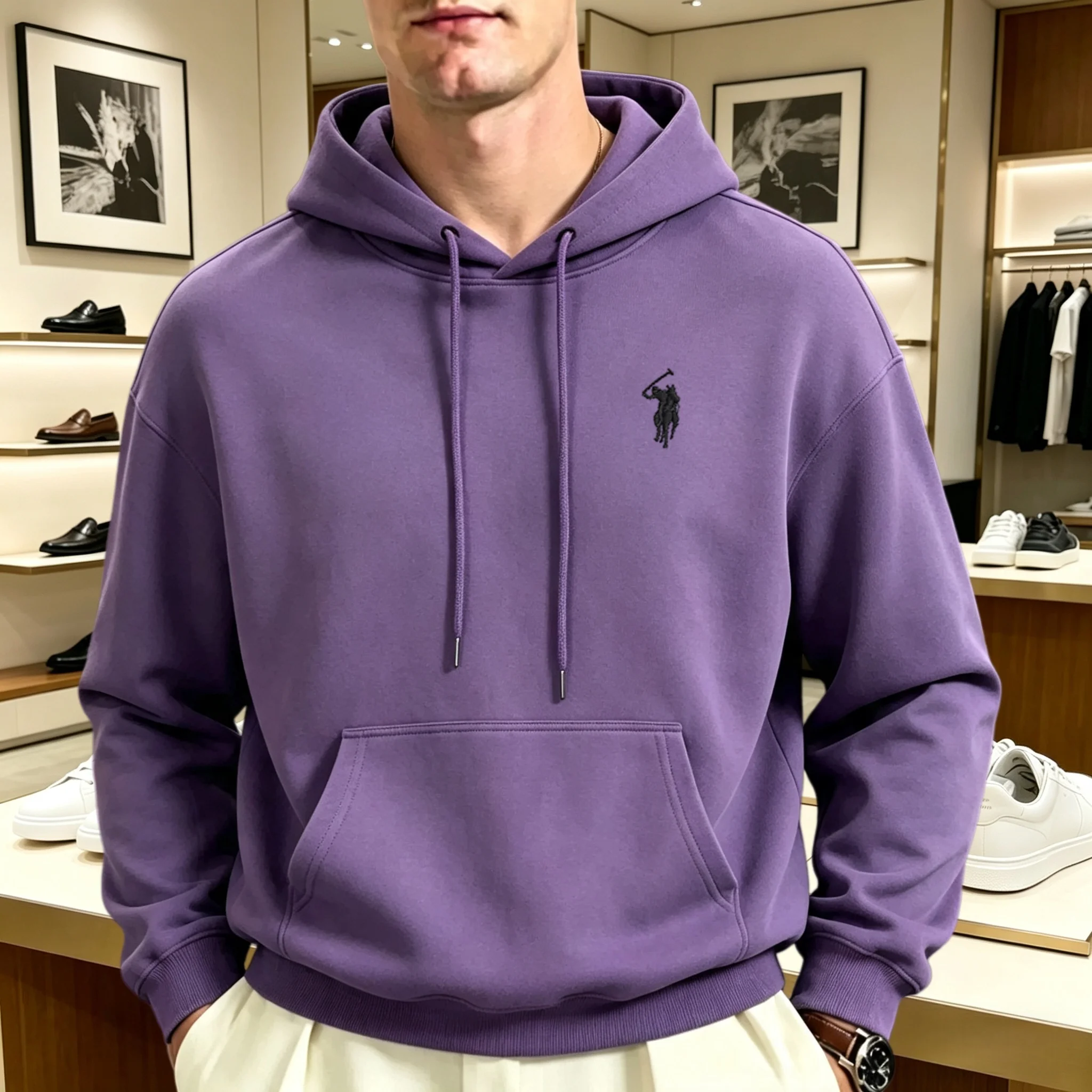 2026 schwerer, lockerer Kapuzenpullover im koreanischen Stil für Herren und Damen, langärmelig, Herbst, High-End-Marke, bestickter Boutique-Pullover – Detail 7