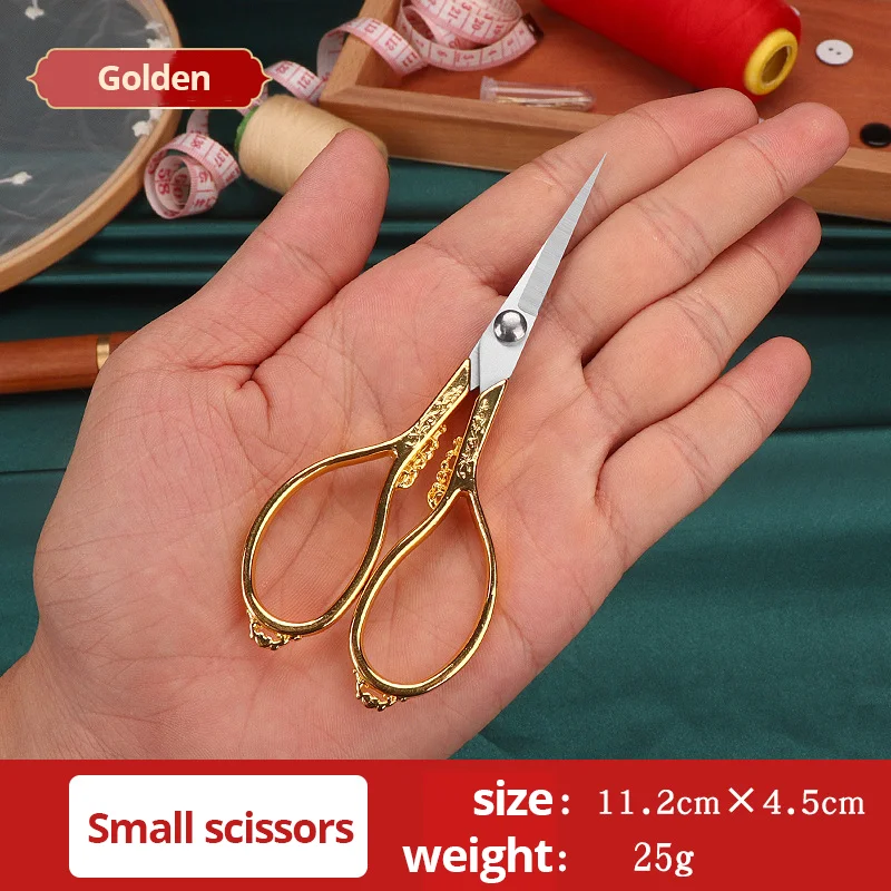 Retro Cross Stitch Scissors Antique Durable High Steel Tailor Craft Sewing Household for Fabric Scisso Shears - view 6