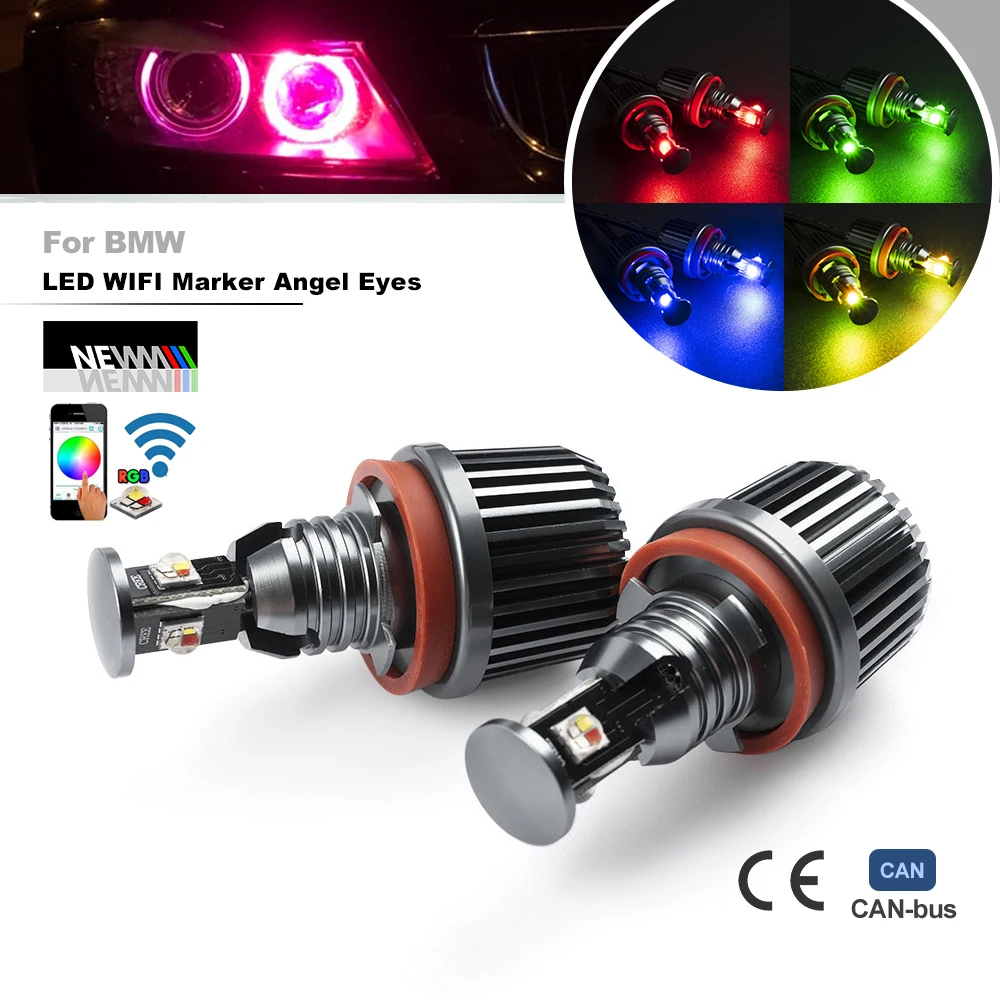 

RGBW IR Remote H8 Led Marker Angel Eyes for BMW 1Series E87 LCI E81 E82 3Series E90 E91 E92 Canbus Halo Ring Bimmer Parking Lamp