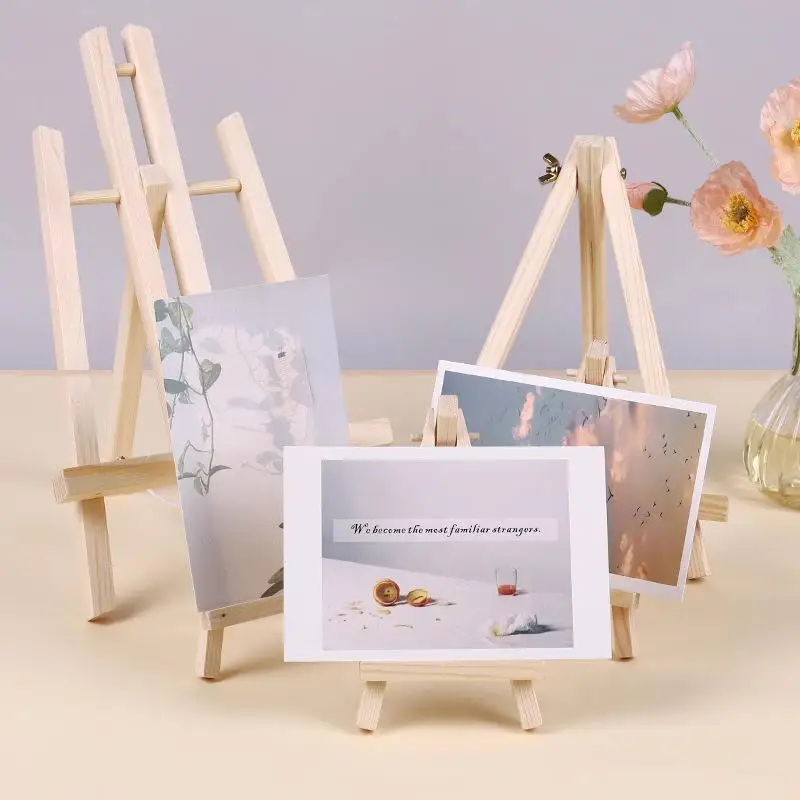 Mini Wooden Tripod Adjustable 3 Sizes Natural Wood Photo Frame For Wedding Table Decor Art Craft Display Home Desktop Decoration