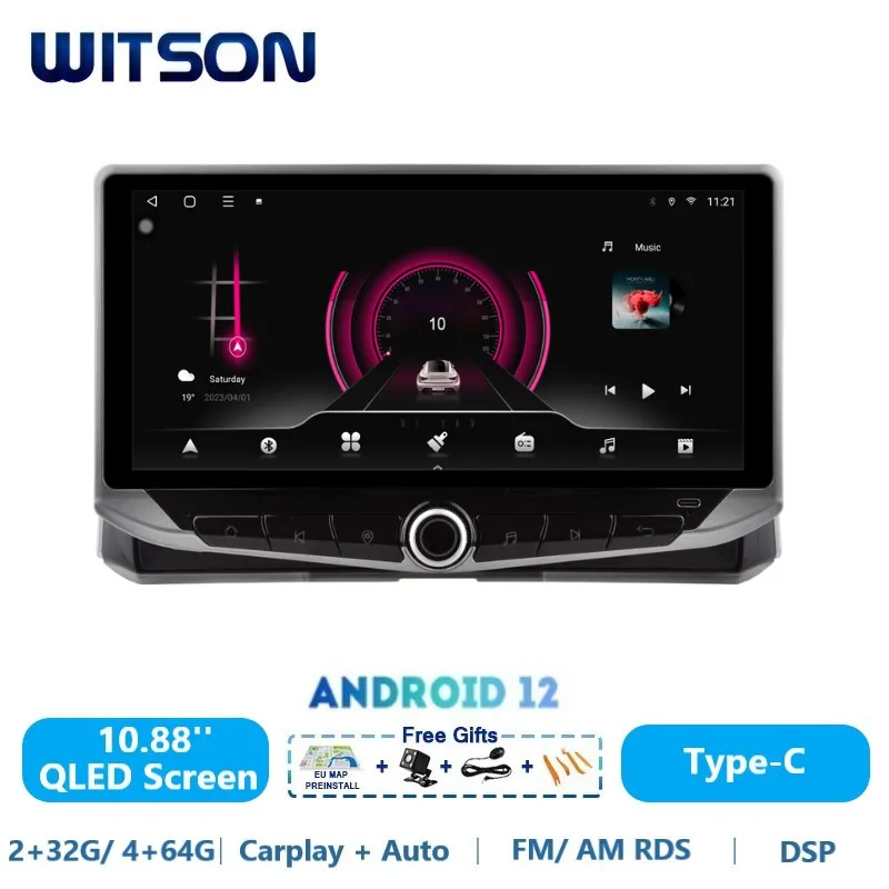 WITSON Android 12 Car Radio SYSTEM for TOYOTA COROLLA E210 2018-2021 QLED Carplay Auto Stereo GPS WiFi Multimedia