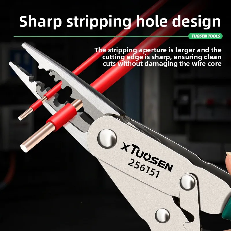TUOSEN متعددة الوظائف قواطع الأسلاك كماشة إبرة زردية طويلة الفكين متجرد الأسلاك الكهربائية أدوات عملية عالية الأداء #4