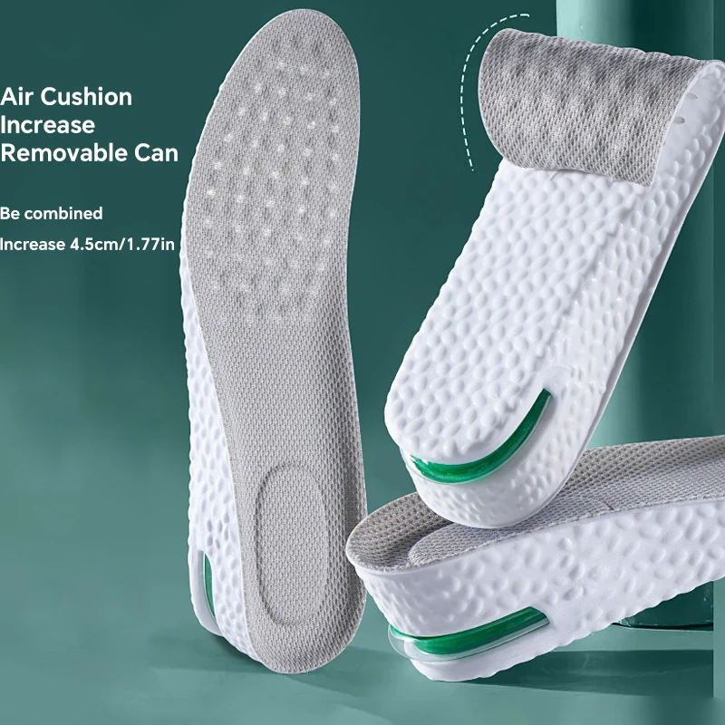 1 زوج الارتفاع زيادة نعل للأقدام الرياضة الهواء النعال الراحة التهاب اللفافة الأخمصية الأحذية إدراج منصات الأحذية امتصاص الصدمات #2