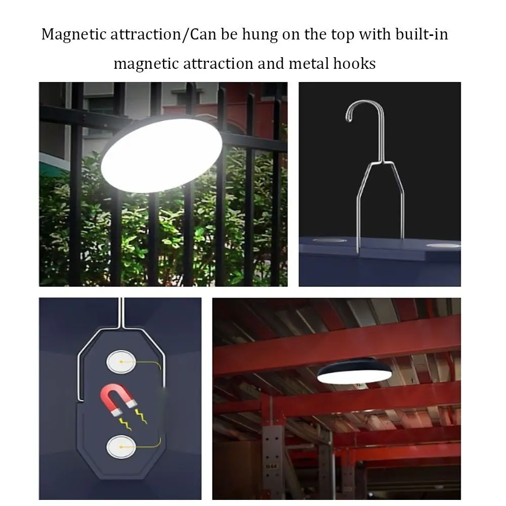 Built-in Rechargeable Battery Portable LED Camping Lantern Magnetic Attraction Warm Radiant UFO Design Night Lamp Powerful LED