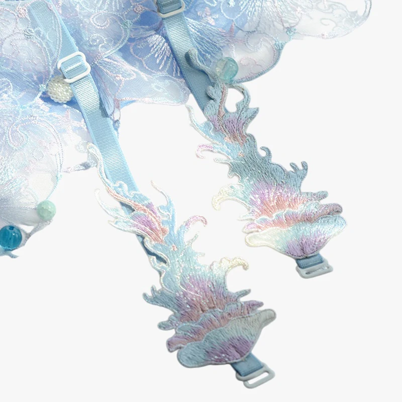 AniLV Chinese Embroidery Jellyfish Shoulder Straps Hanfu Dress Detachable Elastic Strap DIY Accessories