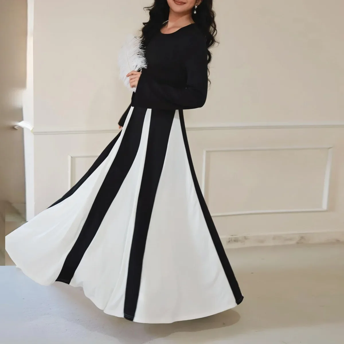 

Осеннее арабское длинное платье на Ближнем Востоке, женские платья макси с длинным рукавом, исламское элегантное вечернее платье, вечерние платья, турецкие кафтаны