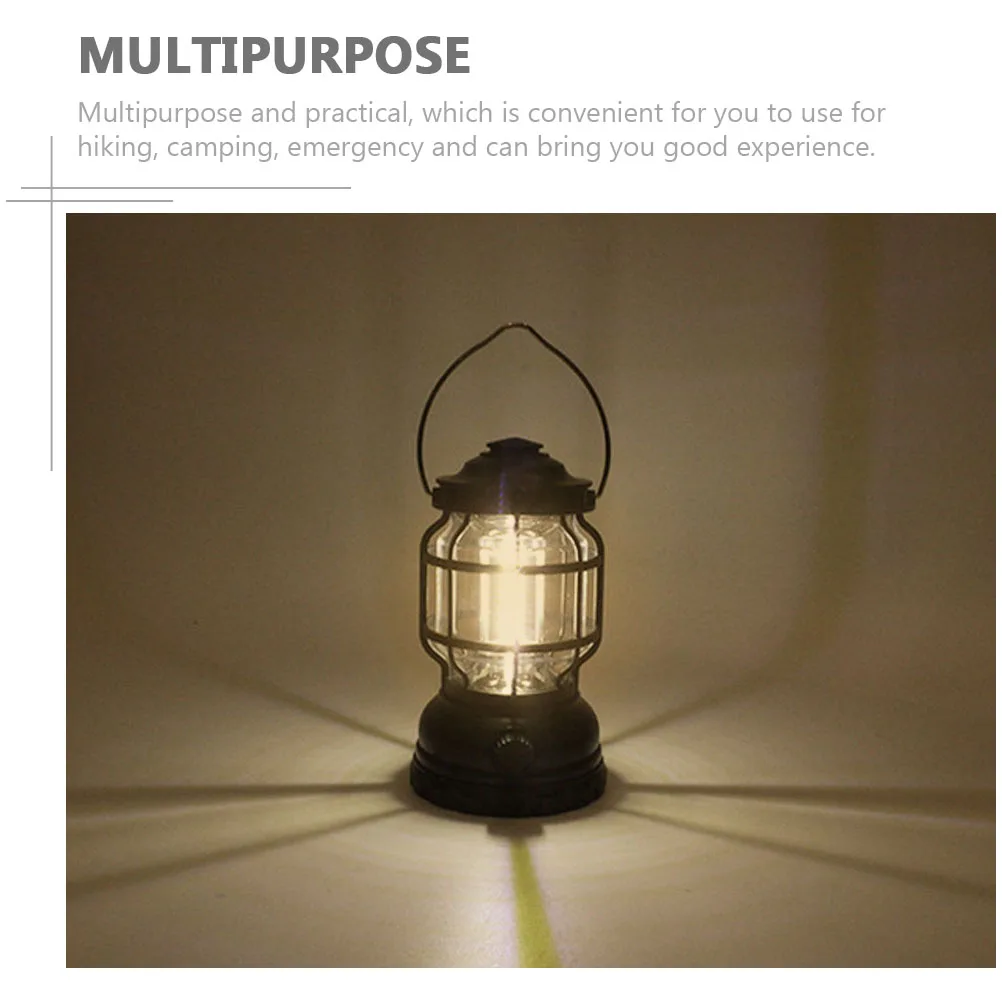 Portable Vintage Camping Lantern Light Handled Retro Style Outdoor Hanging Lamp For Tent Garden Party Durable Cozy Atmosphere