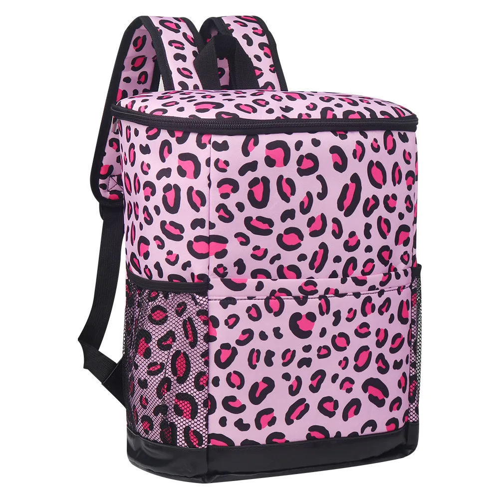 Bolsas enfriadoras de tela Oxford, bolsa de Picnic con estampado de leopardo, paquete de Picnic portátil para exteriores, mochilas para bebidas, bolsa refrigerada para alimentos