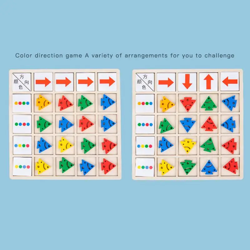 Training Speelgoed Richting Kleur Cognitieve Houten Bordspel Denkvermogen Logic Training Puzzel Vroege Onderwijs Speelgoed Voor Kinderen