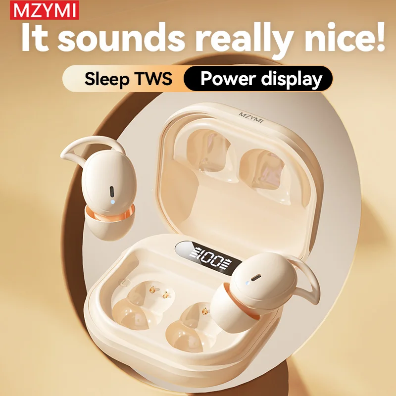 MZYMI M72 Sleep Earbuds Invisible Wireless Bluetooth5.3 HiFi Sound Sport Earphones TWS Noise Reduction Headphones With Mic