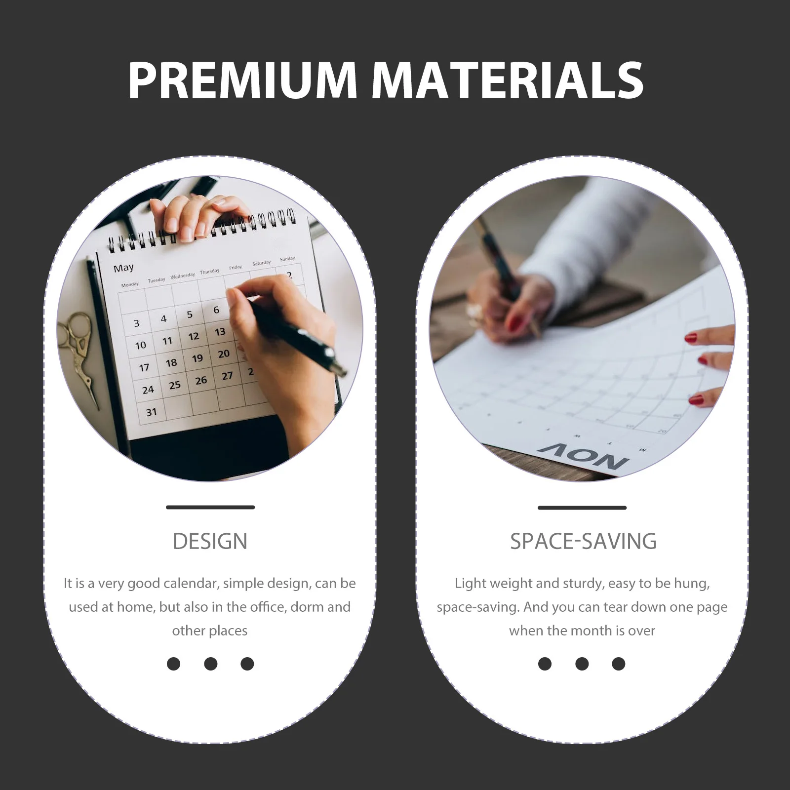 

2pcs Wall Year Planner Calendar Light Weight Sturdy Monthly Tear Multipurpose Yearly Schedule Calendar For Home