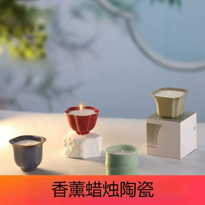 Ceramic Aromatherapy Soy Wax Scented Candle Gift Box Romantic Home Decor, Birthday Valentine Souvenir Gift For Girlfriend Women