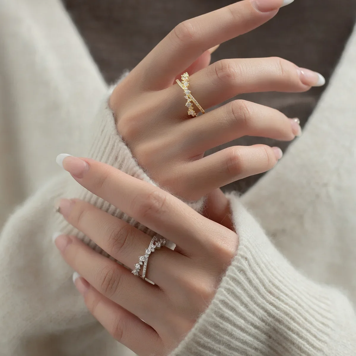 

925 Stamp Silver Color Fashion Zircon Simple Rings for Women Girls Wedding Party Shiny Jewelry Anniversary Gifts Dropshipping