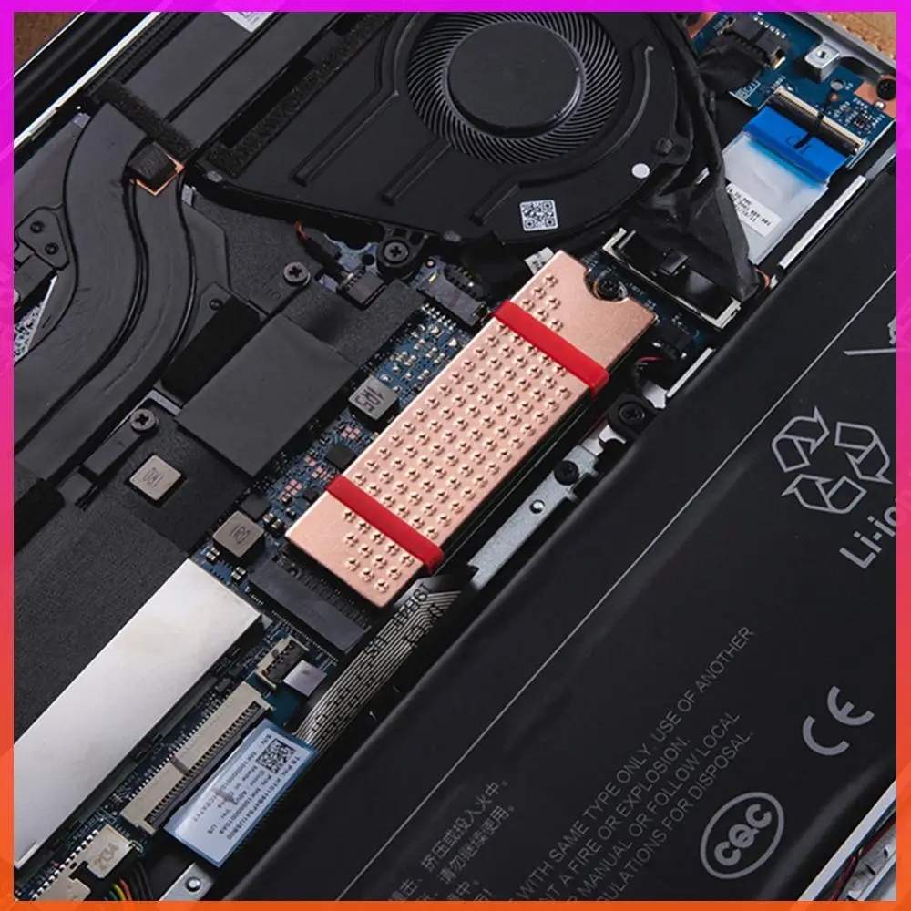 銅製 SSD ヒートシンク サーマルシリコンパッド付き ヒートクーラー ラジエーター ラップトップ デスクトップ 0.8mm/1mm/2mm M.2 2280 SSD用