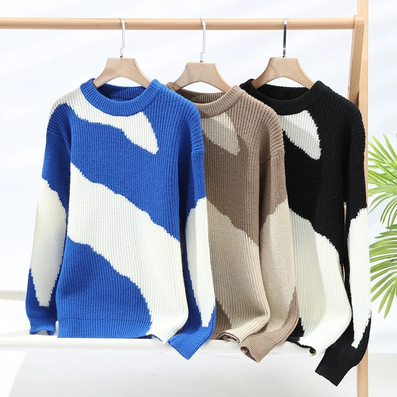 2024 Autumn and Winter New Fashion Trend Elastic Thickened Warm Sweater Men's Casual Loose Breathable Plus Size Sweater M-4XL