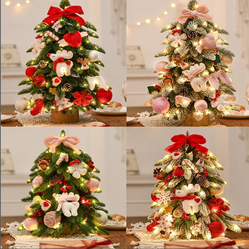 

Christmas Flocking Artificial Flowers Christmas Tree Hanging Ornaments Snow Tree for Home 2024 Xmas New Year 2025 Navidad Gift