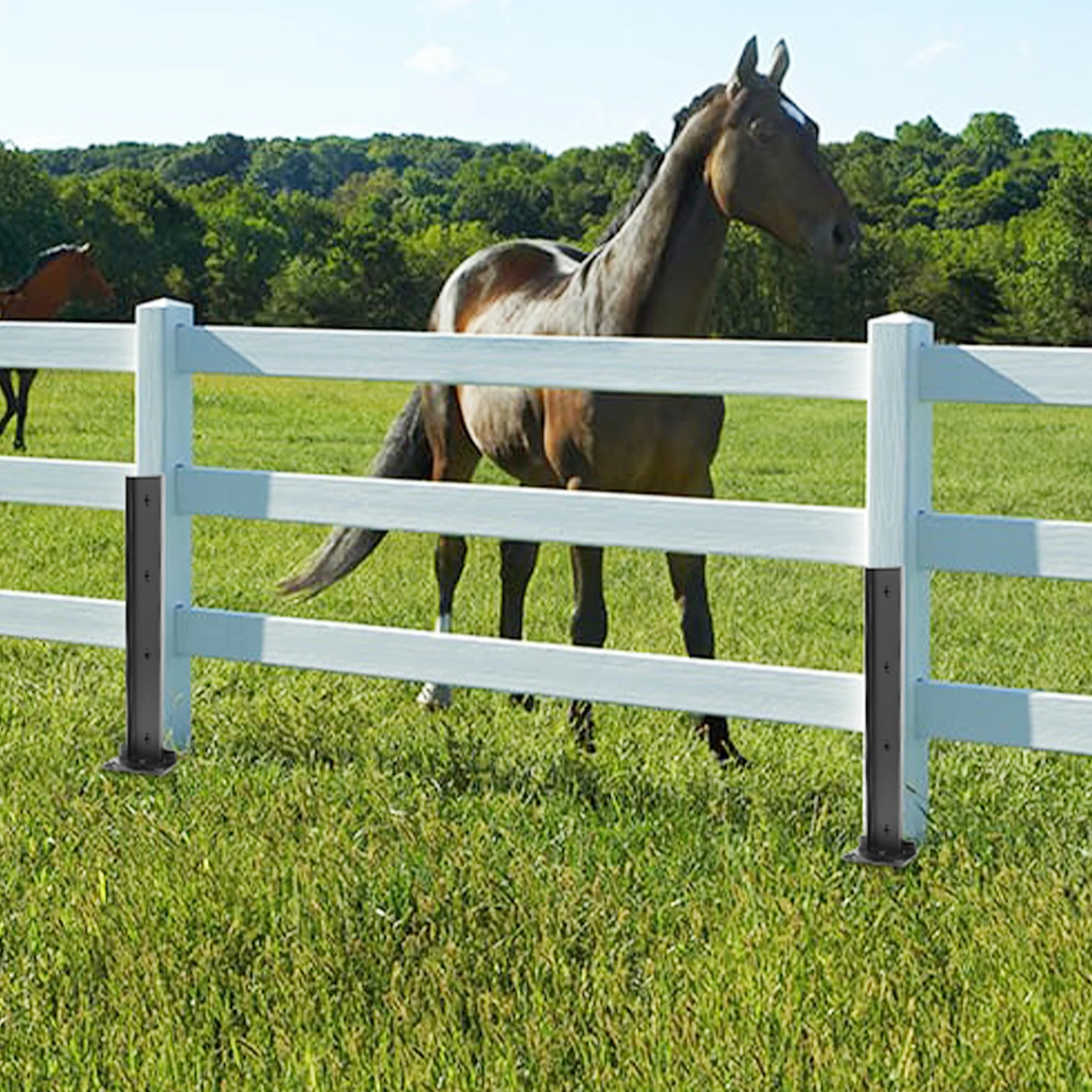 2PCS Fence Post Repair Kit Repair Tilted Broken Wood Fence Post Heavy Duty Fence Post Repair Stakes Ground Spike