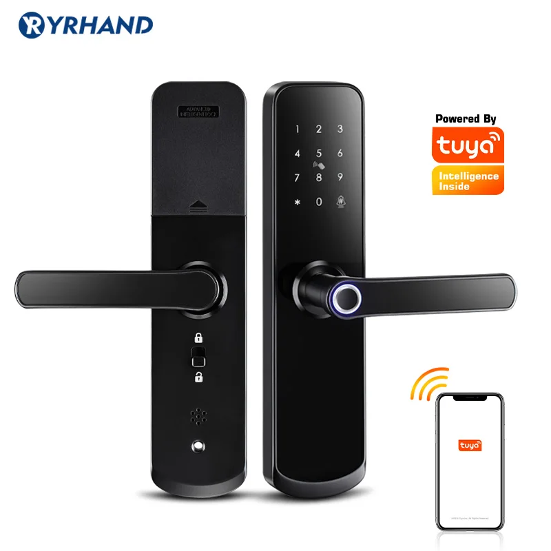 Waterproof Tuya Wifi smartlife Security Fingerprint Wifi Smart Door Lock With Door Bell For Home Apartment Hotel