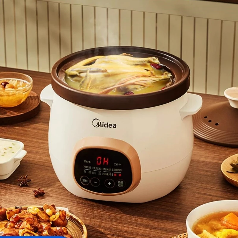 Midea 220V Electric Stew Pot Ceramic Soup Household 3L Porridge Bird's Nest Auxiliary Food Machine Baby Baby Cooking Machine