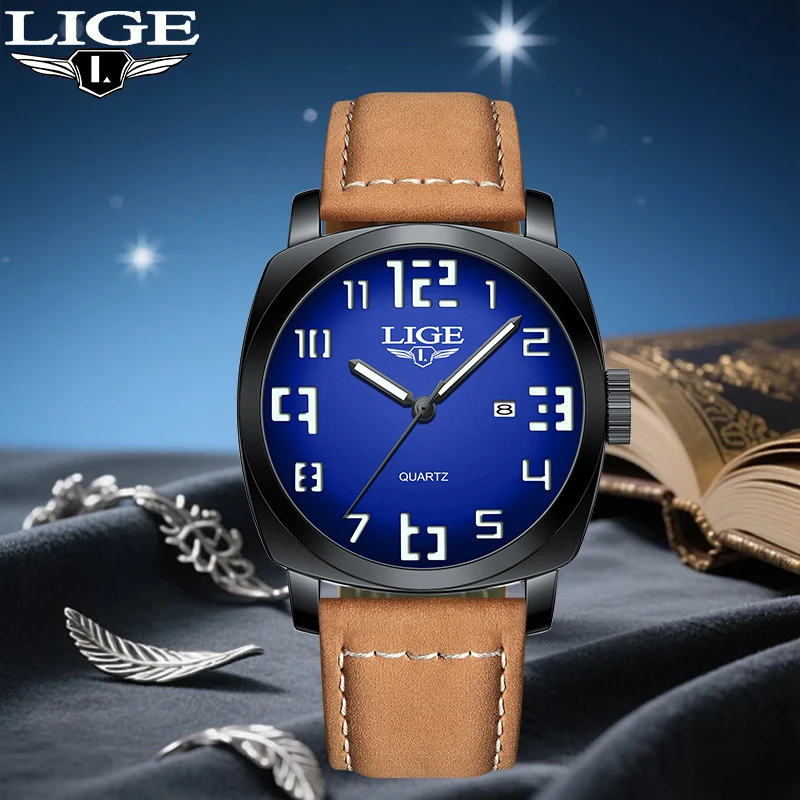 lige-アウトドアスポーツクォーツカップルウォッチファッションカジュアル自動日付時計防水シンプルな腕時計男性女性ロマンチックなギフト新しい