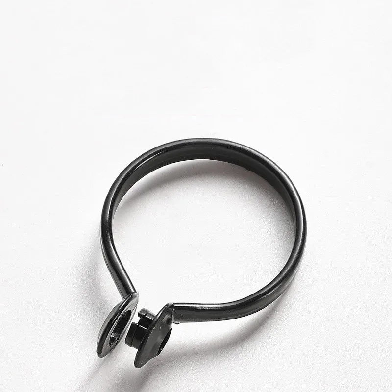 40 pcs 47mm Snap-On Shower Rings with Durable Black Material, ideal for Easy Curtain Changing and Living Room Drapery, Black