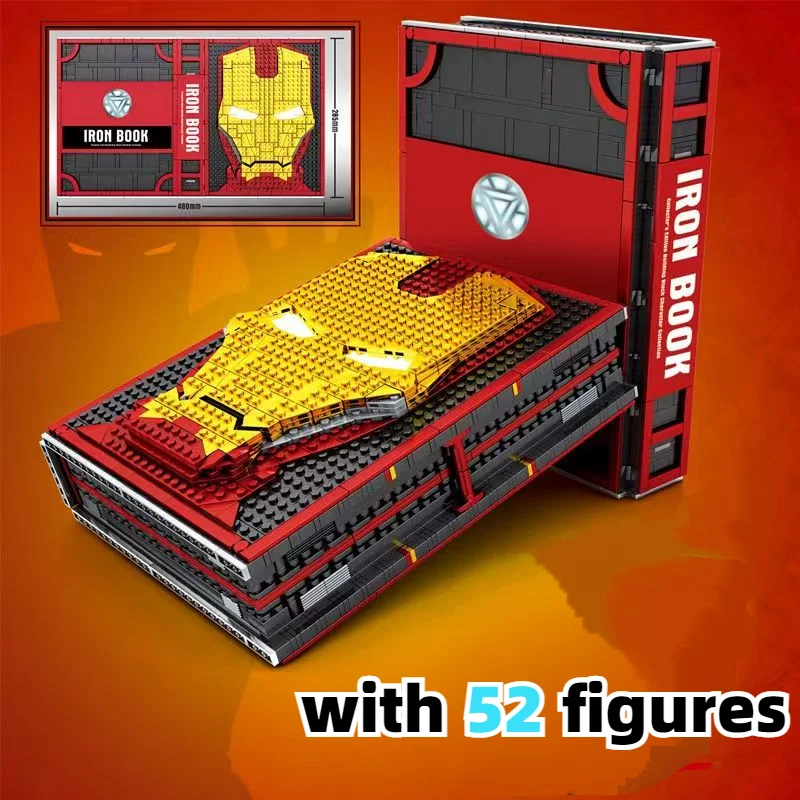

New product Iron Man Memorial Handbook Building Blocks Book with 52 figures Models Building Blocks Toys Gifts