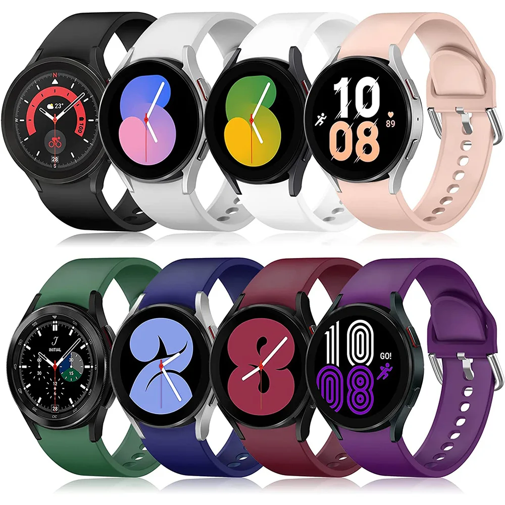 

20mm Strap for Samsung Galaxy Watch 4 5 6 40mm 44mm No Gaps Band Pro 45mm Watch4/6 Classic 46mm 42mm 43mm 47mm Silicone Bracelet