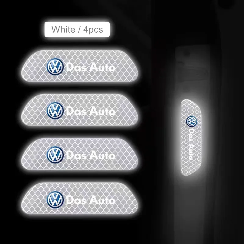 Car Door Safety Warning Reflective Mark 3D Sticker Auto Styling For VW Volkswagen Golf Polo Passat Touran Accessories