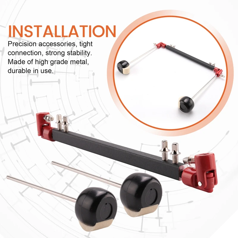 Double Drum Drive Shaft Connecting Bar Bass Drum Pedal Linkage With 2 Flat Head Drum Hammers For Drum Set Accessories