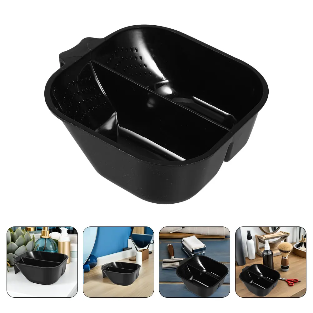 

2Pcs Professional Black Plastic Hair Dye Mixing Bowl for Salon Use Anti Slip Bottom Reusable Easy DIY Treatments Oil